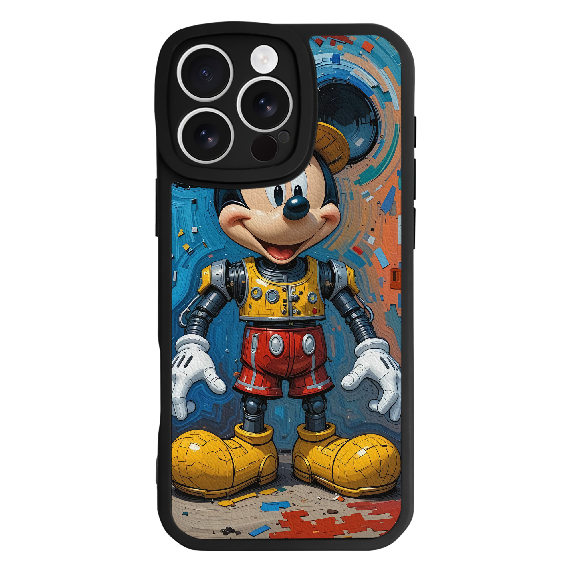 （画像用） ミッキーマウス Mickey Mouse 【iPhone 16シリーズ対応】シリコンスマホケース（レザー調） 材質：シリコン